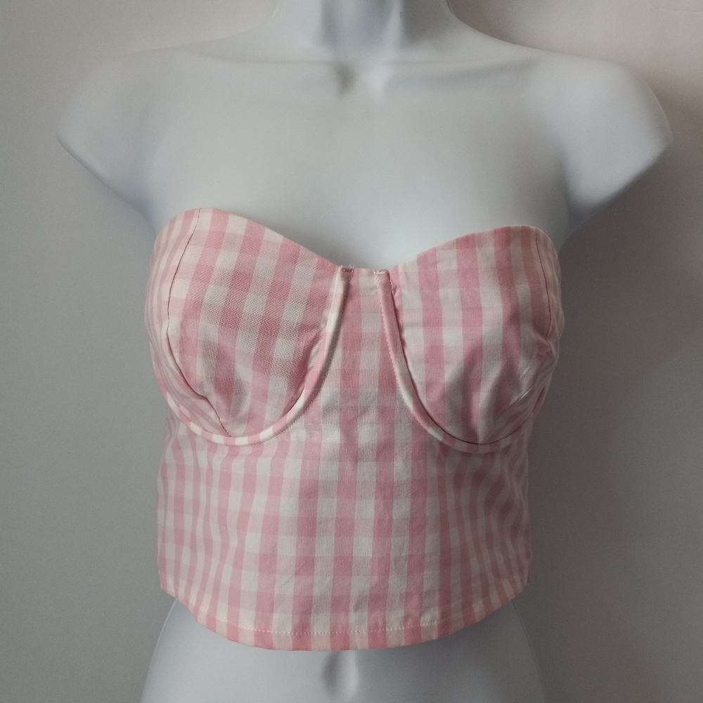 Zara X Barbie Gingham Bustier Top